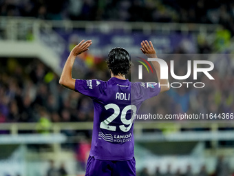 Yacine Adly of ACF Fiorentina doesn’t celebrate against his former club AC Milan after scoring first goal during the Serie A Enilive match b...