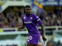 Moise Kean of ACF Fiorentina looks on during the Serie A Enilive match between ACF Fiorentina and AC Milan at Stadio Artemio Franchi on Octo...