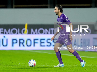 Yacine Adly of ACF Fiorentina in action during the Serie A Enilive match between ACF Fiorentina and AC Milan at Stadio Artemio Franchi on Oc...