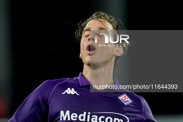 Edoardo Bove of ACF Fiorentina reacts during the Serie A Enilive match between ACF Fiorentina and AC Milan at Stadio Artemio Franchi on Octo...