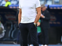 Marco Baroni coaches S.S. Lazio during the 7th day of the Serie A Championship between S.S. Lazio and Empoli F.C. at the Olympic Stadium in...