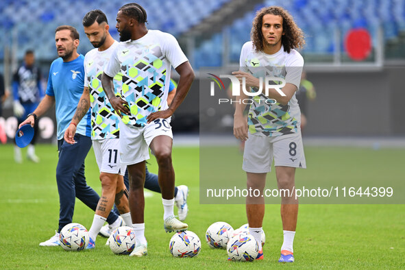 Valentin Castellanos, Nuno Tavares, and Matteo Guendouzi of S.S. Lazio are present during the 7th day of the Serie A Championship between S....