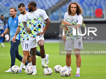 Valentin Castellanos, Nuno Tavares, and Matteo Guendouzi of S.S. Lazio are present during the 7th day of the Serie A Championship between S....