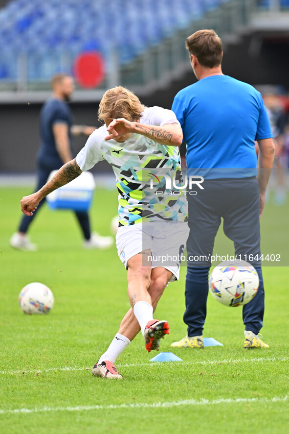 Nicolo Rovella of S.S. Lazio participates in the 7th day of the Serie A Championship between S.S. Lazio and Empoli F.C. at the Olympic Stadi...