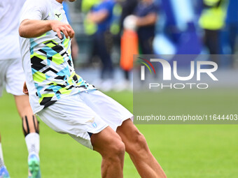 Gustav Isaksen of S.S. Lazio participates in the 7th day of the Serie A Championship between S.S. Lazio and Empoli F.C. at the Olympic Stadi...