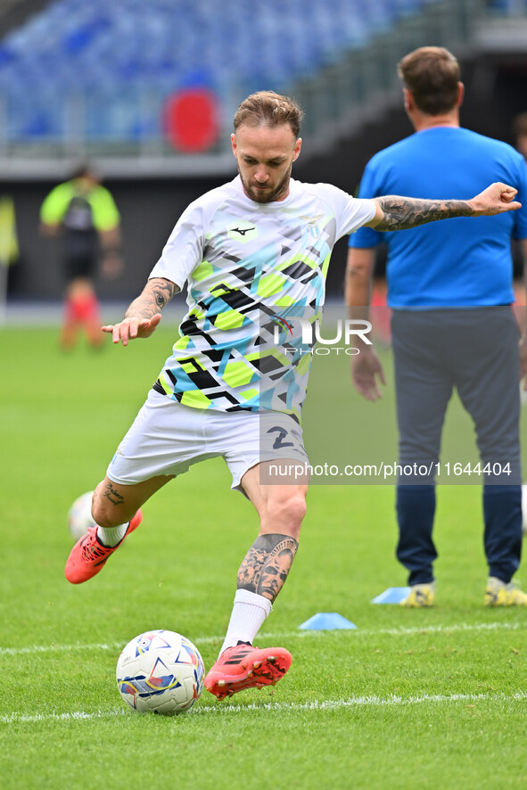 Manuel Lazzari of S.S. Lazio participates in the 7th day of the Serie A Championship between S.S. Lazio and Empoli F.C. at the Olympic Stadi...