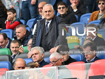 Claudio Lotito is the president of S.S. Lazio during the 7th day of the Serie A Championship between S.S. Lazio and Empoli F.C. at the Olymp...