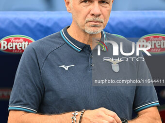 Marco Baroni coaches S.S. Lazio during the 7th day of the Serie A Championship between S.S. Lazio and Empoli F.C. at the Olympic Stadium in...