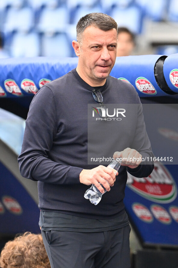 Roberto D'Aversa coaches Empoli F.C. during the 7th day of the Serie A Championship between S.S. Lazio and Empoli F.C. at the Olympic Stadiu...