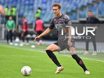 Ola Solbakken of Empoli F.C. is in action during the 7th day of the Serie A Championship between S.S. Lazio and Empoli F.C. at the Olympic S...