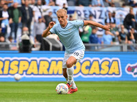 Gustav Isaksen of S.S. Lazio is in action during the 7th day of the Serie A Championship between S.S. Lazio and Empoli F.C. at the Olympic S...