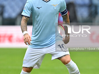 Mattia Zaccagni of S.S. Lazio is in action during the 7th day of the Serie A Championship between S.S. Lazio and Empoli F.C. at the Olympic...