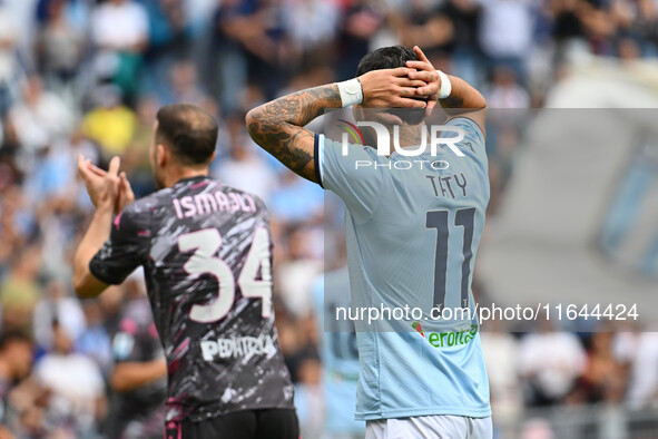 Valentin Castellanos of S.S. Lazio participates in the 7th day of the Serie A Championship between S.S. Lazio and Empoli F.C. at the Olympic...