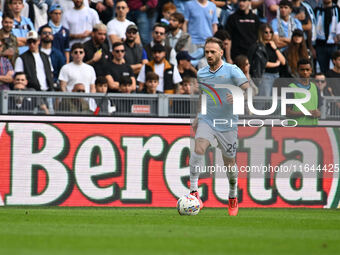 Manuel Lazzari of S.S. Lazio is in action during the 7th day of the Serie A Championship between S.S. Lazio and Empoli F.C. at the Olympic S...