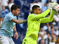 Alessio Romagnoli of S.S. Lazio and Devis Vasquez of Empoli F.C. are in action during the 7th day of the Serie A Championship between S.S. L...