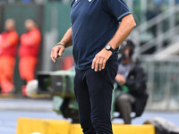 Marco Baroni coaches S.S. Lazio during the 7th day of the Serie A Championship between S.S. Lazio and Empoli F.C. at the Olympic Stadium in...