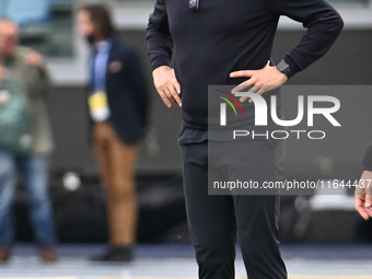 Roberto D'Aversa coaches Empoli F.C. during the 7th day of the Serie A Championship between S.S. Lazio and Empoli F.C. at the Olympic Stadiu...