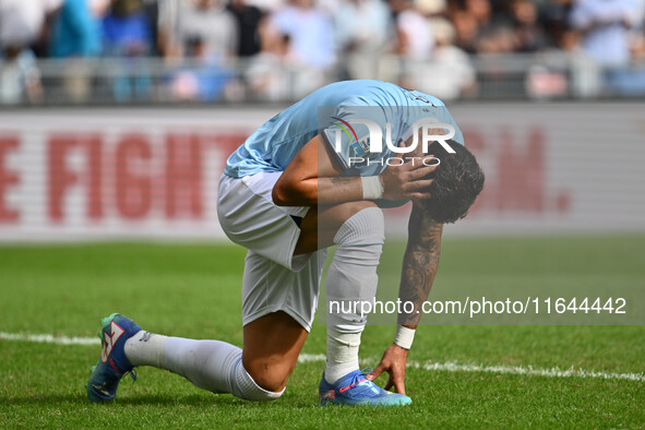 Valentin Castellanos of S.S. Lazio participates in the 7th day of the Serie A Championship between S.S. Lazio and Empoli F.C. at the Olympic...