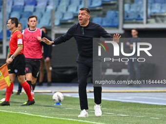 Roberto D'Aversa coaches Empoli F.C. during the 7th day of the Serie A Championship between S.S. Lazio and Empoli F.C. at the Olympic Stadiu...