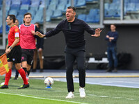 Roberto D'Aversa coaches Empoli F.C. during the 7th day of the Serie A Championship between S.S. Lazio and Empoli F.C. at the Olympic Stadiu...