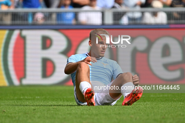 Gustav Isaksen of S.S. Lazio participates in the 7th day of the Serie A Championship between S.S. Lazio and Empoli F.C. at the Olympic Stadi...