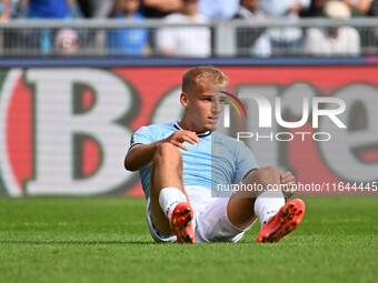 Gustav Isaksen of S.S. Lazio participates in the 7th day of the Serie A Championship between S.S. Lazio and Empoli F.C. at the Olympic Stadi...