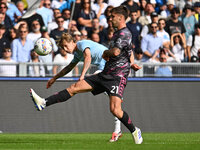 Nicolo Rovella of S.S. Lazio and Mattia Viti of Empoli F.C. are in action during the 7th day of the Serie A Championship between S.S. Lazio...