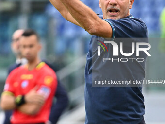 Marco Baroni coaches S.S. Lazio during the 7th day of the Serie A Championship between S.S. Lazio and Empoli F.C. at the Olympic Stadium in...