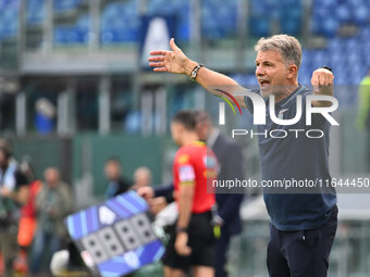 Marco Baroni coaches S.S. Lazio during the 7th day of the Serie A Championship between S.S. Lazio and Empoli F.C. at the Olympic Stadium in...