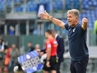 Marco Baroni coaches S.S. Lazio during the 7th day of the Serie A Championship between S.S. Lazio and Empoli F.C. at the Olympic Stadium in...