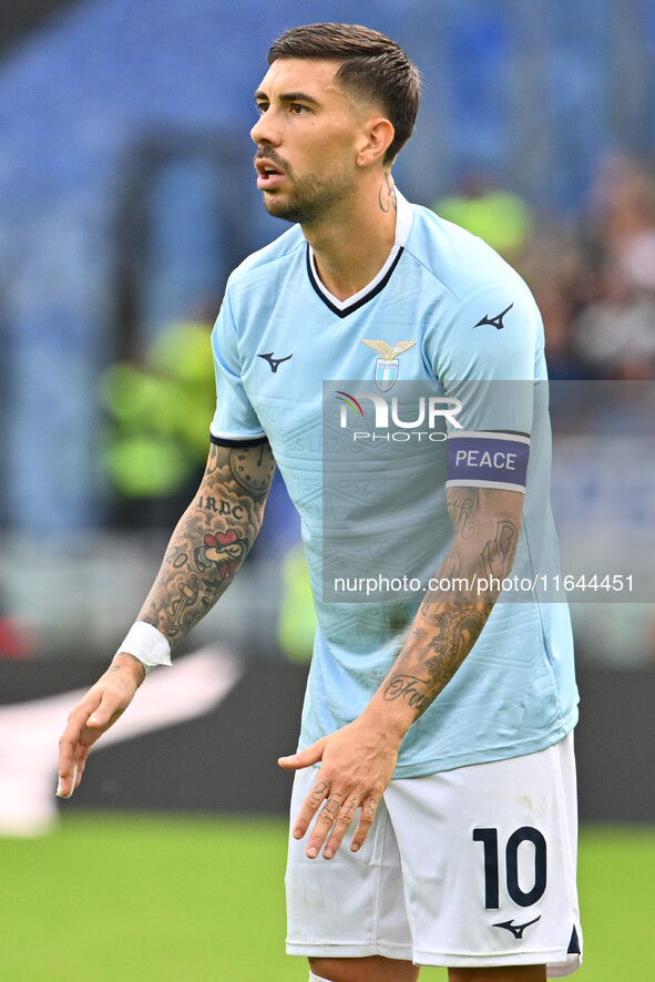 Mattia Zaccagni of S.S. Lazio participates in the 7th day of the Serie A Championship between S.S. Lazio and Empoli F.C. at the Olympic Stad...