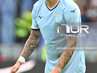 Mattia Zaccagni of S.S. Lazio participates in the 7th day of the Serie A Championship between S.S. Lazio and Empoli F.C. at the Olympic Stad...