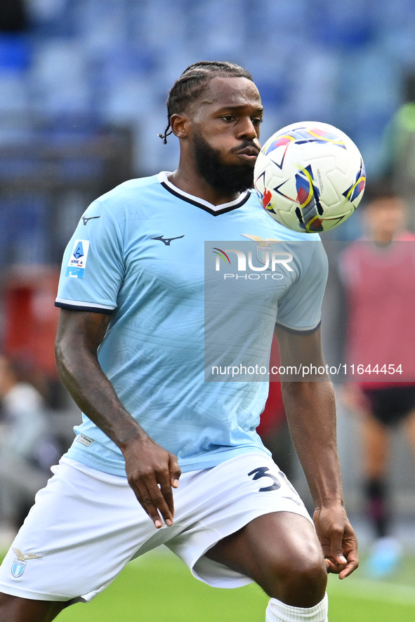 Nuno Tavares of S.S. Lazio is in action during the 7th day of the Serie A Championship between S.S. Lazio and Empoli F.C. at the Olympic Sta...