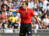 Referee Giovanni Ayroldi officiates during the 7th day of the Serie A Championship between S.S. Lazio and Empoli F.C. at the Olympic Stadium...