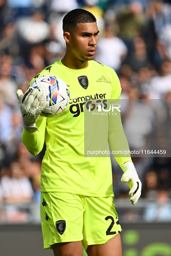 Devis Vasquez of Empoli F.C. participates in the 7th day of the Serie A Championship between S.S. Lazio and Empoli F.C. at the Olympic Stadi...