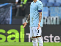 Mattia Zaccagni of S.S. Lazio celebrates after scoring the goal to make it 1-1 during the 7th day of the Serie A Championship between S.S. L...