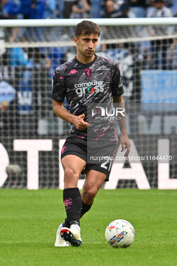 Mattia Viti of Empoli F.C. is in action during the 7th day of the Serie A Championship between S.S. Lazio and Empoli F.C. at the Olympic Sta...