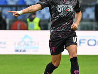 Jacopo Fazzini of Empoli F.C. is in action during the 7th day of the Serie A Championship between S.S. Lazio and Empoli F.C. at the Olympic...