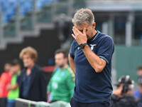 Marco Baroni coaches S.S. Lazio during the 7th day of the Serie A Championship between S.S. Lazio and Empoli F.C. at the Olympic Stadium in...