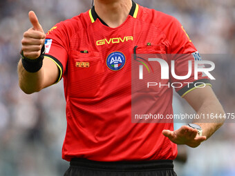 Referee Giovanni Ayroldi officiates during the 7th day of the Serie A Championship between S.S. Lazio and Empoli F.C. at the Olympic Stadium...