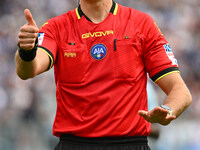 Referee Giovanni Ayroldi officiates during the 7th day of the Serie A Championship between S.S. Lazio and Empoli F.C. at the Olympic Stadium...