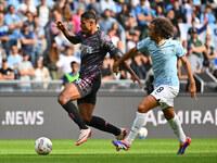 Tino Anjorin of Empoli F.C. and Matteo Guendouzi of S.S. Lazio are in action during the 7th day of the Serie A Championship between S.S. Laz...