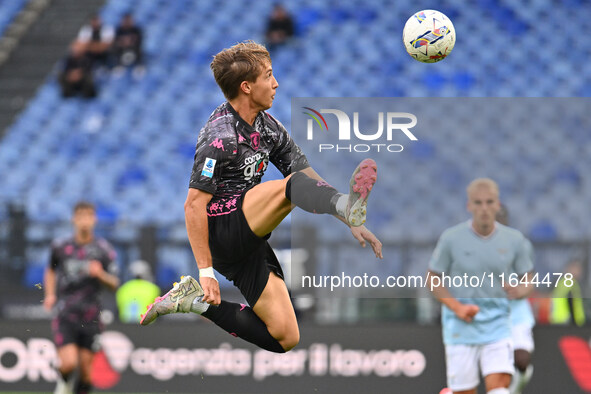 Jacopo Fazzini of Empoli F.C. is in action during the 7th day of the Serie A Championship between S.S. Lazio and Empoli F.C. at the Olympic...