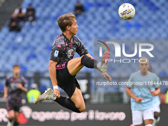 Jacopo Fazzini of Empoli F.C. is in action during the 7th day of the Serie A Championship between S.S. Lazio and Empoli F.C. at the Olympic...