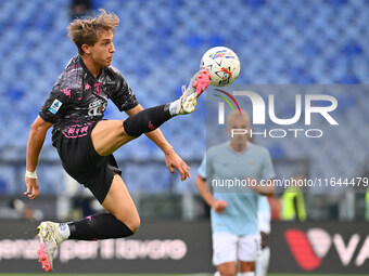 Jacopo Fazzini of Empoli F.C. is in action during the 7th day of the Serie A Championship between S.S. Lazio and Empoli F.C. at the Olympic...