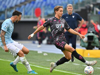 Mario Gila of S.S. Lazio and Jacopo Fazzini of Empoli F.C. are in action during the 7th day of the Serie A Championship between S.S. Lazio a...