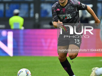 Liberato Cacace of Empoli F.C. is in action during the 7th day of the Serie A Championship between S.S. Lazio and Empoli F.C. at the Olympic...