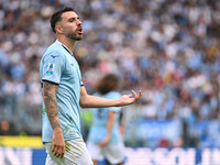 Mario Gila of S.S. Lazio participates in the 7th day of the Serie A Championship between S.S. Lazio and Empoli F.C. at the Olympic Stadium i...