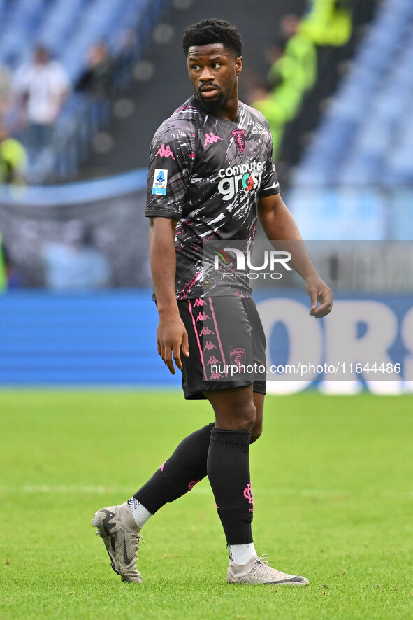 Emmanuel Ekong of Empoli F.C. participates in the 7th day of the Serie A Championship between S.S. Lazio and Empoli F.C. at the Olympic Stad...