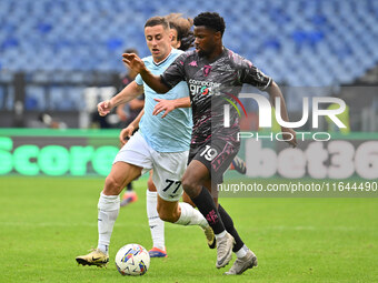 Emmanuel Ekong of Empoli F.C. and Adam Marusic of S.S. Lazio are in action during the 7th day of the Serie A Championship between S.S. Lazio...